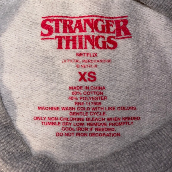 Stranger Things Gray Crewneck Sweatshirt - Picture 3 of 3
